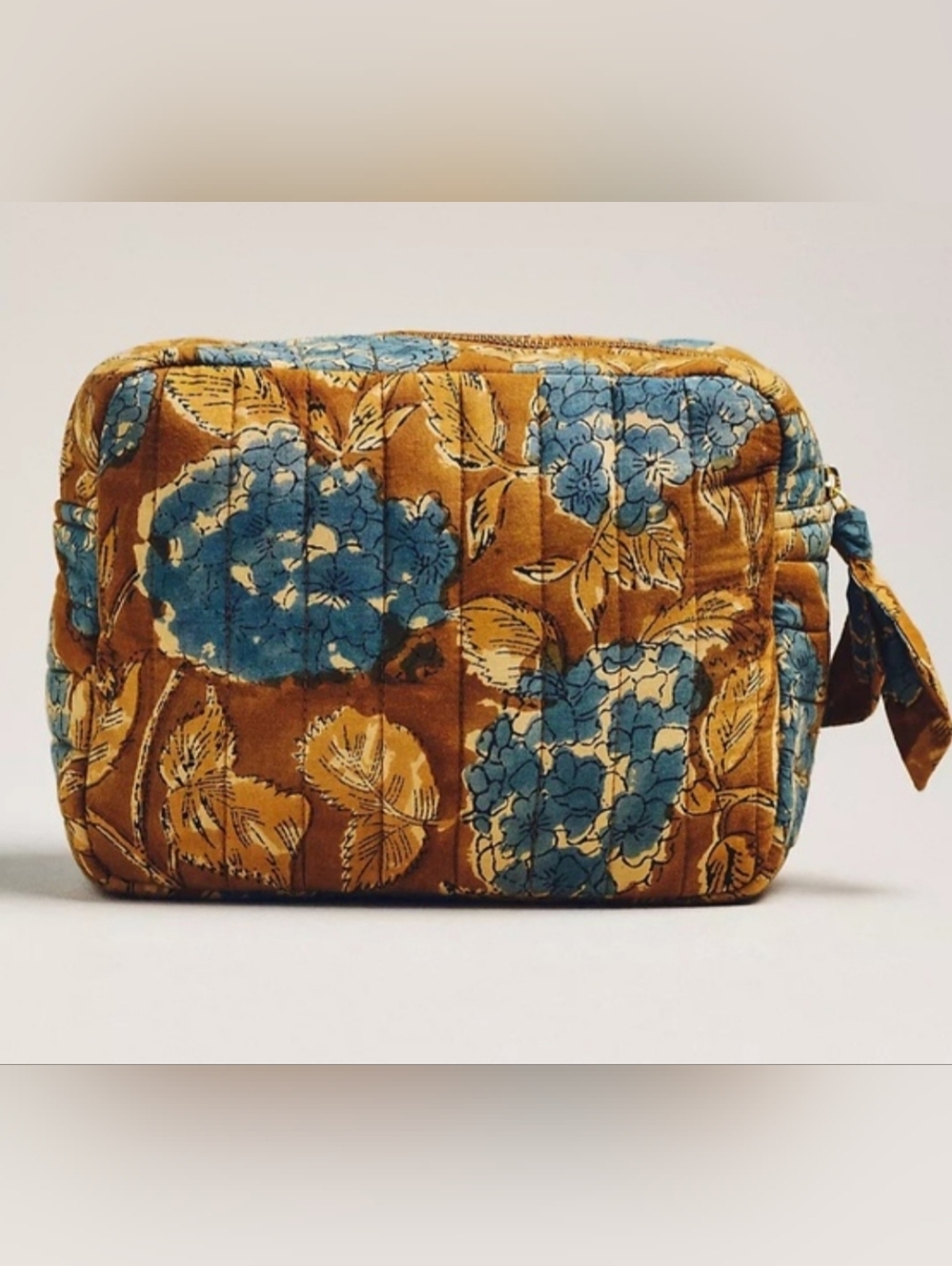 Anthro, Printed Cosmetic Bag In Olive